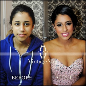 Before and after of our client for Prom