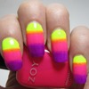 Neon gradient nails!