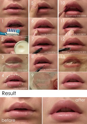 Just want to share with you, Ladies, the way I do it! Tutorial about how to make kissable full yummy lips.
<3 Natural look ;) 