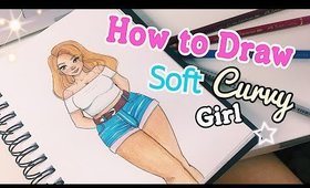 HOW DRAW & COLOR | A Soft CURVY Girl ✍🏼