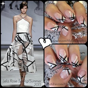 Black and White Nail Art | Lela Rose Spring 2015 Inspired. My entry to Didolines Fashion Nail Art contest. Please vote for me! https://www.challangel.com/challenge/participate/detail/realisez-un-nail-art-pour-didoline/liudmila.zacharova#.VS6HYtyUepo 
