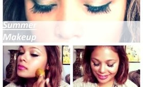Glowing Skin Summer Makeup Tutorial | BeautyInAmin | Collab with Luciaknowsbeauty