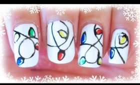 Advent Calendar | 23 - Christmas Lights nail art 2 versions ✩ Martina Ek