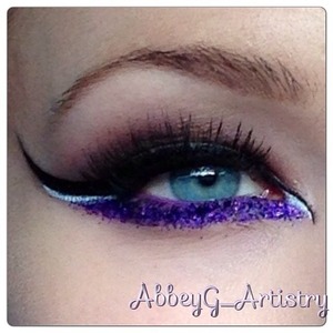 Cat eye using a new holographic purple from lit cosmetics called "Disco Diva" 