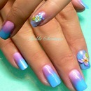  china glaze gradient  with 3D flowers