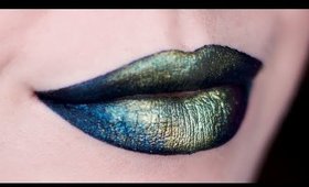 Dark Blue + Green Ombre Lip using Sugarpill