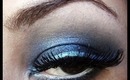 Simple Blue Smokey Eye With Teal Eyeliner