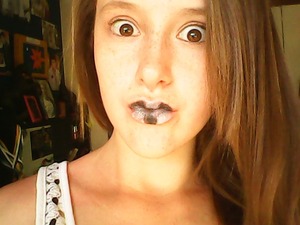 black and white lips for halloween