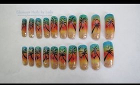 GNbL- Tropical Sunset Nail Art