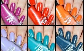 New Sally Hansen Insta Dri Polishes Live Swatch + Review!!