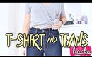 How To LOOK GOOD In JEANS & A T-SHIRT HACKS !!!
