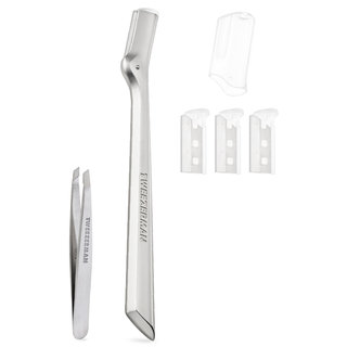 Tweezerman Brow Razor and Mini Tweezer Set Silver