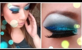 Blue Had Me At Hello! Blue Glitter Gradient Makeup Tutorial