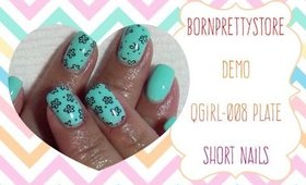 Demo: BornPrettyStore QGirl-008 Stamping Plate | Short Nails [PrettyThingsRock]