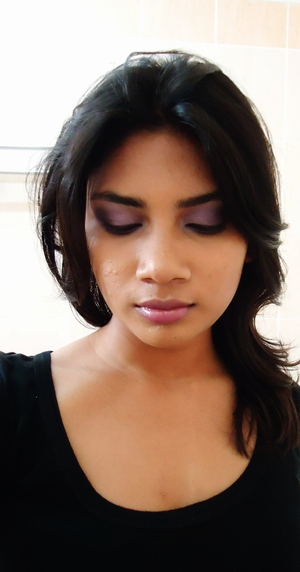 This tutorial is a faded purple from light to dark. 

http://antique-purple.blogspot.com/2012/05/tutorial-avon-true-colour-look-2-faded.html