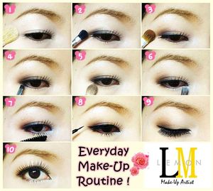 Everyday Make-Up Routine with earth tone . This make up style can make your eyes look sweet.