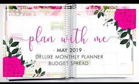 Plan With Me! Erin Condren Deluxe Monthly Planner • May 2019 Monthly Budget Spread | Bliss & Faith