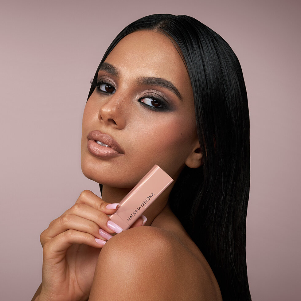 Model using Natasha Denona My Dream Concealer Lipstick