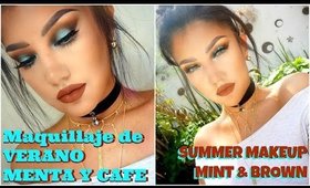 Maquillaje de Verano Menta y Cafe / Summer makeup in Mint and Brown | auroramakeup
