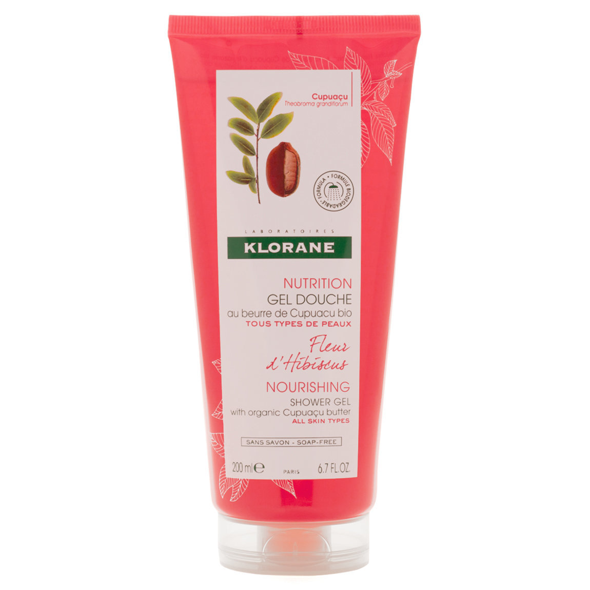 Klorane Hibiscus Flower Shower Gel with Cupuaçu Butter 6.7 fl oz