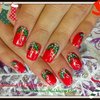 Traditional Christmas Nail Art Design | Red Holly Christmas Nails 