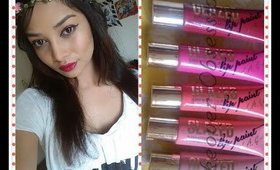L A Girl Lip Glaze Review, swatches & Demo