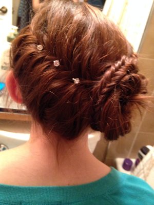 Did this on my sisters hair for her prom