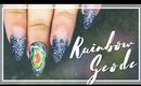 Rainbow Geode nail art (with nail polish)