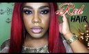 HOW TO DYED YOUR HAIR RED & SEW IN WEAVE | BE MY VALENTINE'S