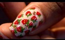 How to draw Mini Strawberry's on Your Nails..& (DIY nail art tool)