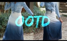 OOTD: Zaful Fashion (Denim, Ombre Maxi Skirt & Espadrilles)