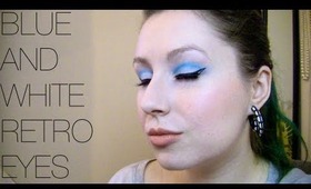 ♡ TUTORIAL: BLUE & WHITE RETRO EYES ♡