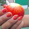 Apple Peel Inspired Nail Art
