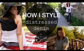 How I Style Distressed Denim (3 Ways) | Loveli Channel 2015