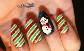 Holiday snowman  nail design tutorial