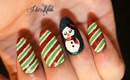 Holiday snowman  nail design tutorial