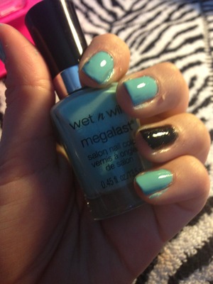 Wet and wild nail polish in "I need a refresh- mint" best baby blue ever and only 4 like 2 dollars amazing :)