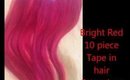 Bright Red 10 piece Remy Tape in Hair Extensions | The Heat Type