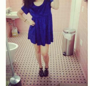 Where can I get this dress? I know the shoes are from American Apparel and the girl in the picture works at American Apparel so I assumed the dress was from there but I looked it up and it wasn't there. Does anyone know where I can find a velvet dress like that? :)
