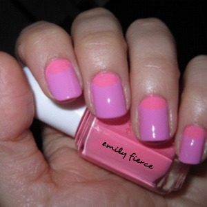 pink half moon manicure