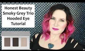 Honest Beauty Smoky Grey Trio - Quick & Easy Hooded Eye Makeup Tutorial & Swatches - Cruelty Free