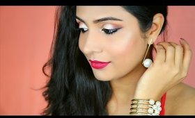 Glamorous *RED/GOLD* Party Makeup | Indian Wedding Makeup | ShrutiArjunAnand | ad