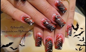 Last Minute Halloween Nails Tutorial, Fire and Ice, - ♥ MyDesigns4You ♥