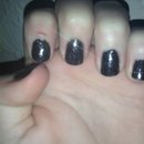 Black glitter nails 