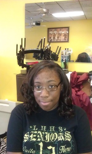 client wanted a sew in weave for prom. Front of head
