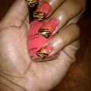 Tiger Stripes with Gold Flowers 