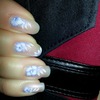 Blue flowers nail art