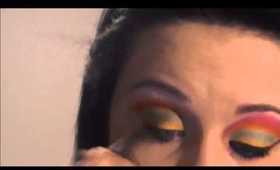 Skittles Absolute Vodka inspired Eyeshadow makeup tutorial 2 of 7