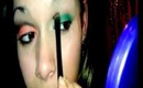 green and black cut crease eye tutorial