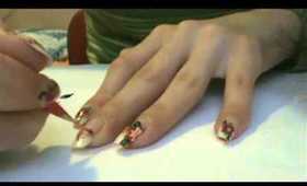 2 in 1 floral nail design :)